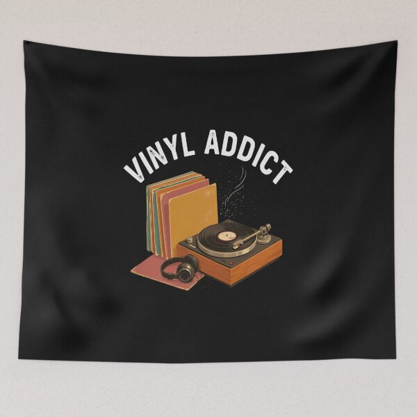 Item preview, Vinyl Addict – Retro Turntable Record Collector Design designed and sold by Midnight Veil Designs.
