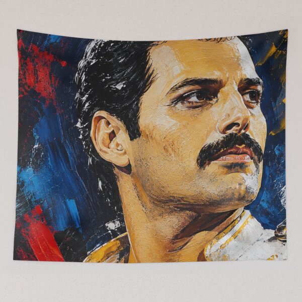 Item preview, Freddie Mercury Acrylic Portrait Wall Art Colorful Rock Legend Inspired Painting designed and sold by SHOCAMPOS DESIGNS .