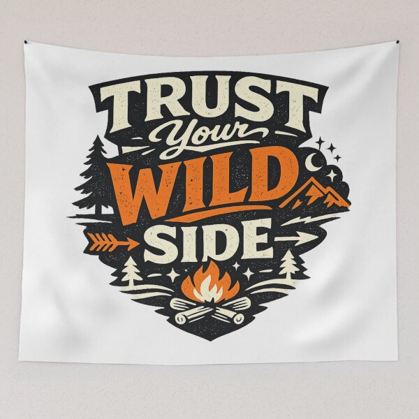 Item preview, Trust Your Wild Side Vintage Camping Typography T-Shirt designed and sold by D.Shop.