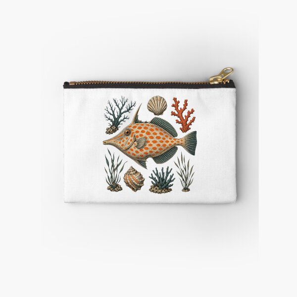 Item preview, Orange Spotted Filefish Coral Reef Illustration | Tropical Marine Life Art designed and sold by AMICO77.