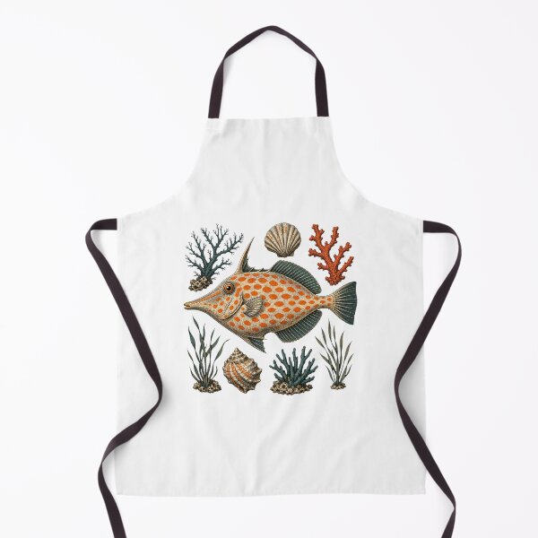 Item preview, Orange Spotted Filefish Coral Reef Illustration | Tropical Marine Life Art designed and sold by AMICO77.