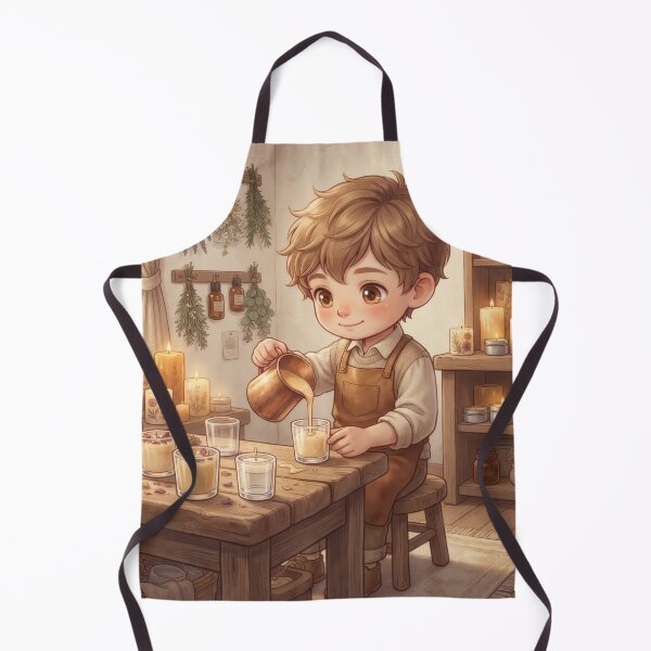 Item preview, Little Candle Maker Pouring Wax In Cozy Workshop designed and sold by Azurart2.