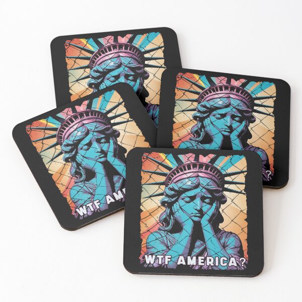 Item preview, WTF America Statue of Liberty In Cage Anti-Fascism T-shirt designed and sold by EthosWear.