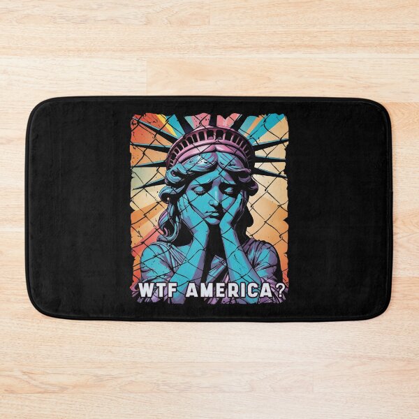 Item preview, WTF America Statue of Liberty In Cage Anti-Fascism T-shirt designed and sold by EthosWear.