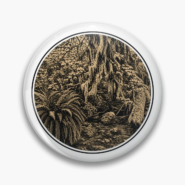 Item preview, Mossy Conifer Forest | ink art Nature designed and sold by Linoluca.