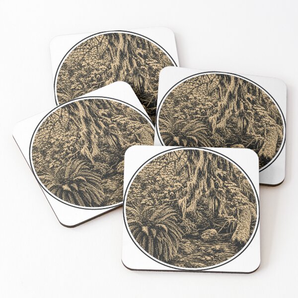 Item preview, Mossy Conifer Forest | ink art Nature designed and sold by Linoluca.