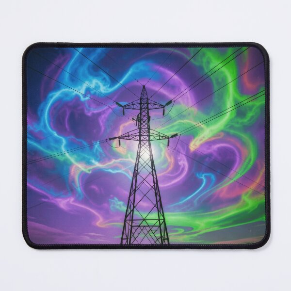 Item preview, Pylon Cosmic Aurora Neon Psychedelic Sky designed and sold by pinkal.