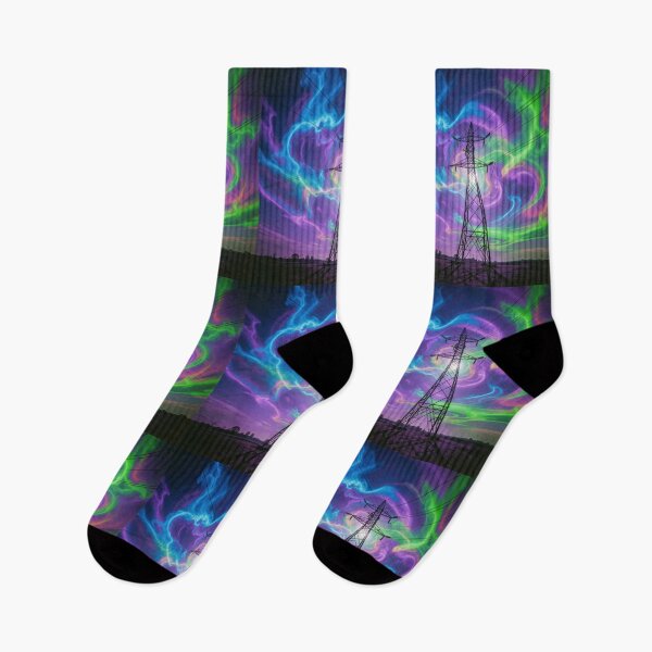 Item preview, Pylon Cosmic Aurora Neon Psychedelic Sky designed and sold by pinkal.