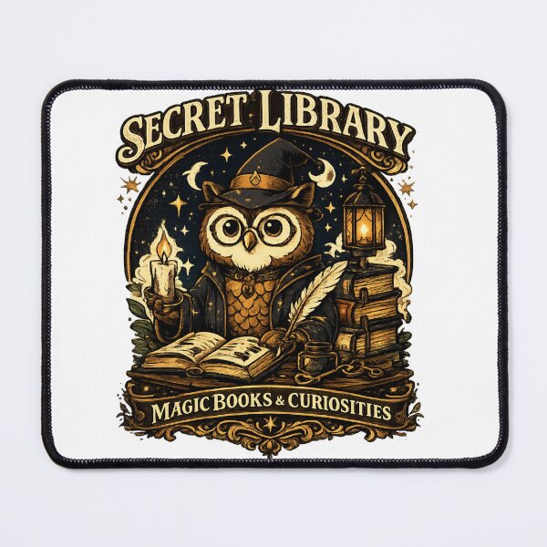 Item preview, Secret Library Owl Vintage Fantasy Book Lover T-Shirt designed and sold by D.Shop.