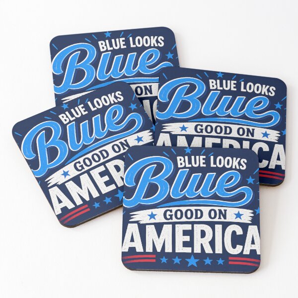 Item preview, Blue Looks Good on America – Vote Blue Political Design designed and sold by MySheetMusicArt.