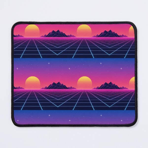 Item preview, Retro Chrome Grid Sunset Synthwave Horizon Repeat designed and sold by StickyGuys.