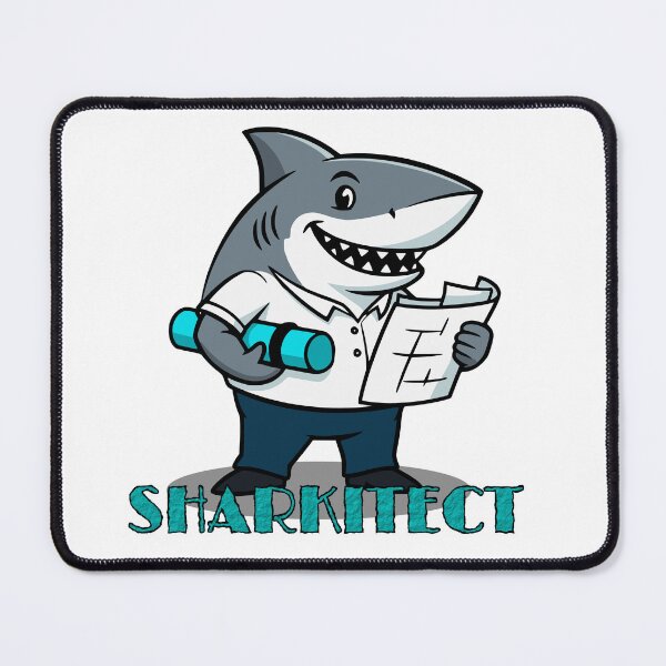 Item preview, Sharkitect Funny Shark Architect Blueprint Gift for Architects designed and sold by Chrono Design Workx.