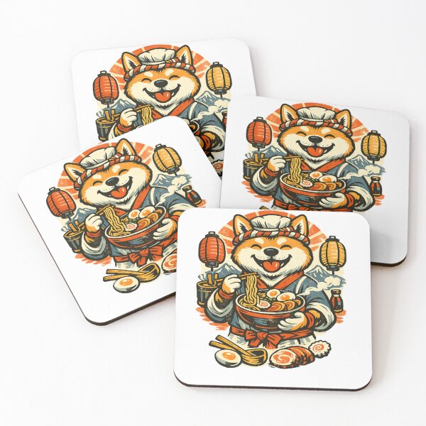 Item preview, Cute Shiba Inu Ramen Chef Vintage Japanese Food Lover T-Shirt designed and sold by D.Shop.