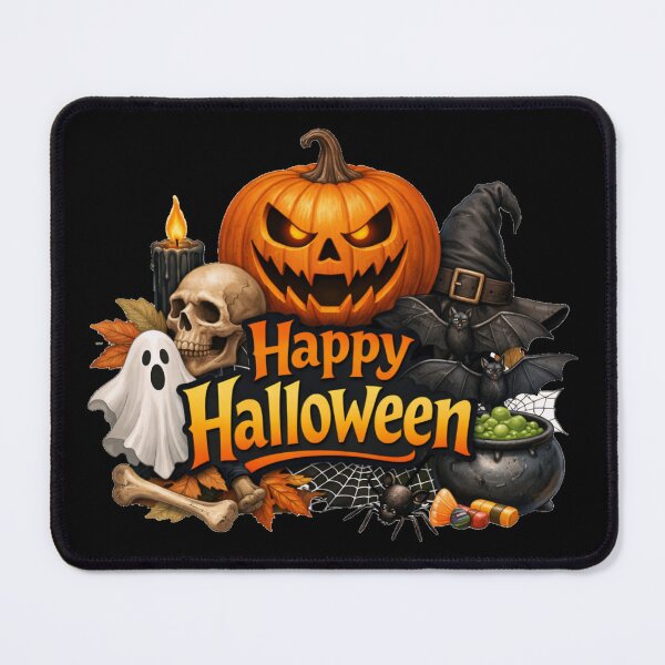 Item preview, Spooky Happy Halloween Jack o Lantern and Witch Hat designed and sold by DeliaDesignsCo.