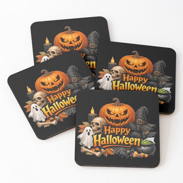 Item preview, Spooky Happy Halloween Jack o Lantern and Witch Hat designed and sold by DeliaDesignsCo.