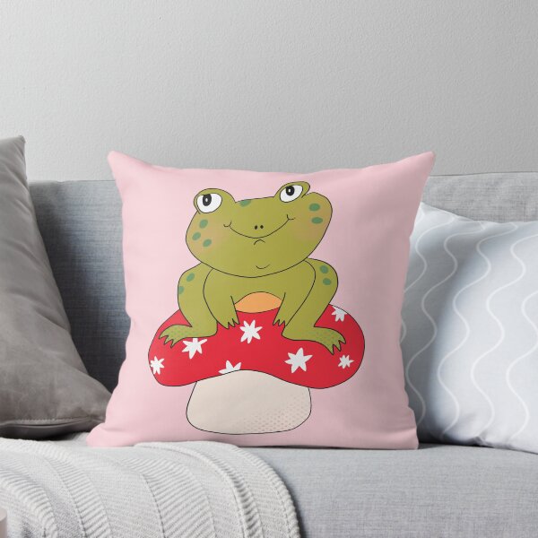 Item preview, Hoppy the Frog on Toadstool (Red) designed and sold by yellowflowerhut.