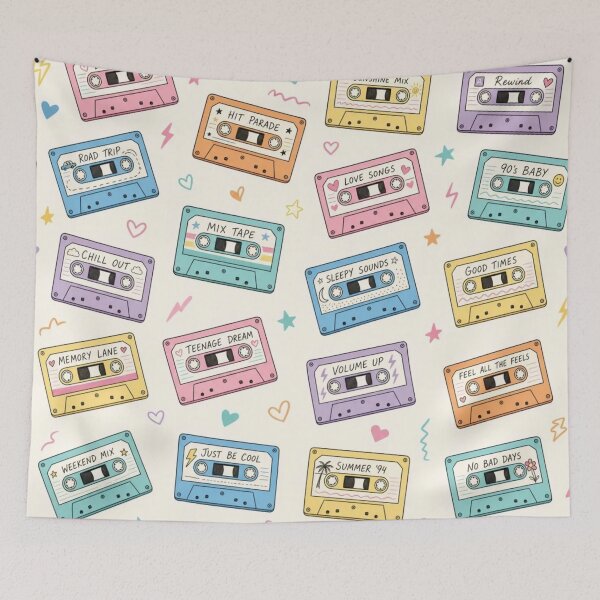 Item preview, Retro Cassette Tape Mixtape 80s Music Repeat designed and sold by StickyGuys.