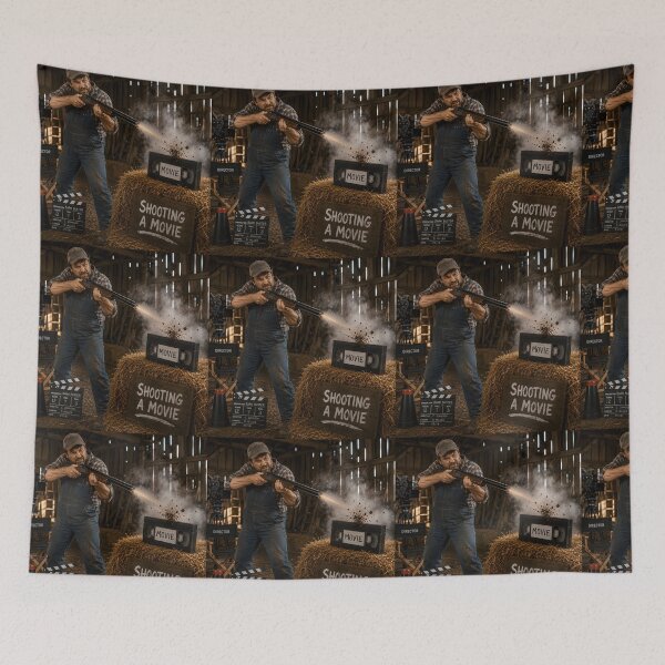 Item preview, Shooting a Movie Funny Farmer Movie Pun Design designed and sold by Hornace88studio.