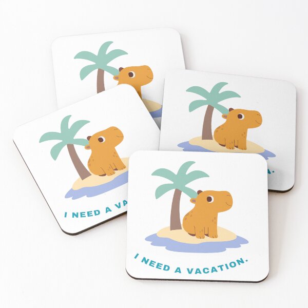 Item preview, Cute Capybara Vacation Mood – I Need a Vacation designed and sold by BCapybara.
