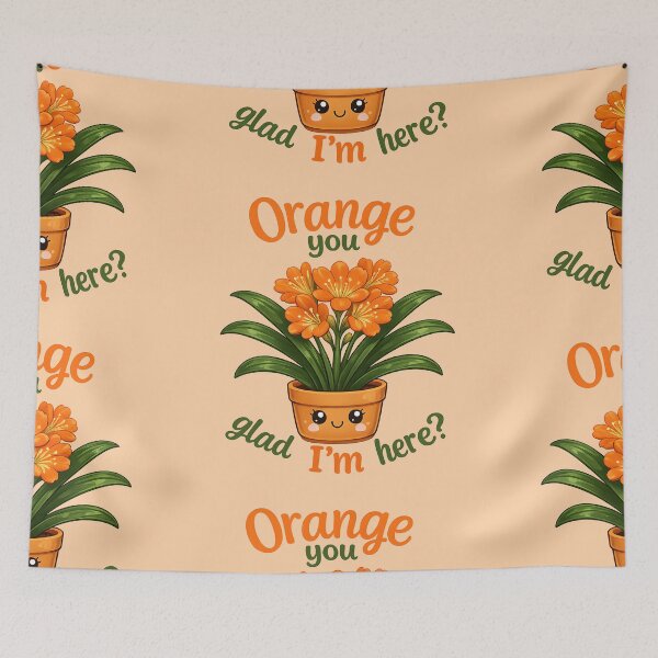 Item preview, Orange You Glad I'm Here? – Cute Clivia Plant designed and sold by Stubblejumper Artworks.