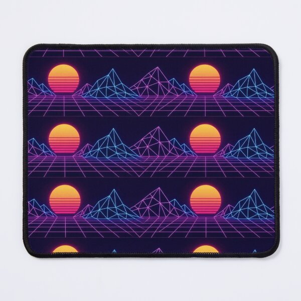 Item preview, Retrowave Triangle Mountain Neon Grid Peak Repeat designed and sold by StickyGuys.