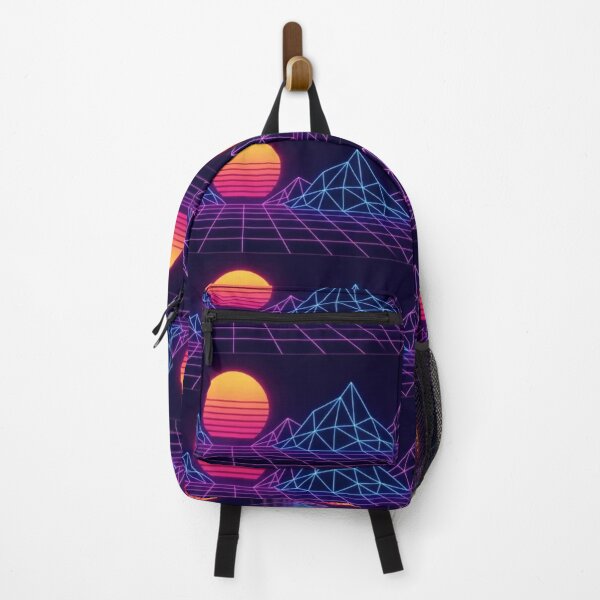 Item preview, Retrowave Triangle Mountain Neon Grid Peak Repeat designed and sold by StickyGuys.