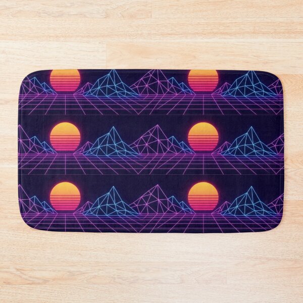 Item preview, Retrowave Triangle Mountain Neon Grid Peak Repeat designed and sold by StickyGuys.