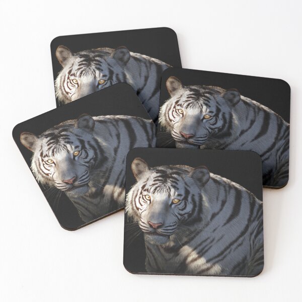 Item preview, Silent Ember | White Tiger Portrait in Shadow designed and sold by TreatLLC.