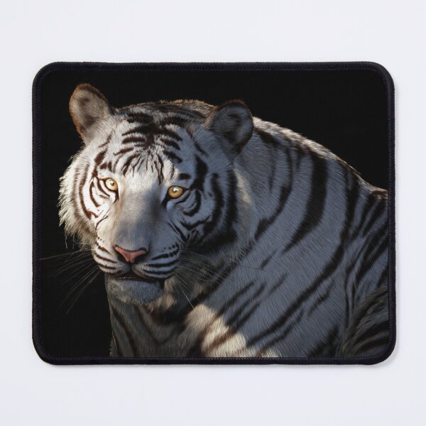 Item preview, Silent Ember | White Tiger Portrait in Shadow designed and sold by TreatLLC.