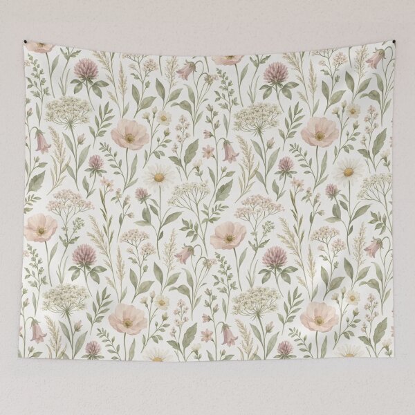 Item preview, Cottagecore Wildflower Meadow Pressed Botanical Repeat designed and sold by StickyGuys.