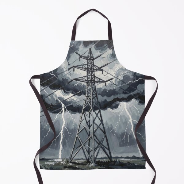 Item preview, Pylon Lightning Storm Monochrome Painterly Art designed and sold by pinkal.