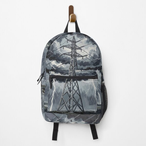 Item preview, Pylon Lightning Storm Monochrome Painterly Art designed and sold by pinkal.