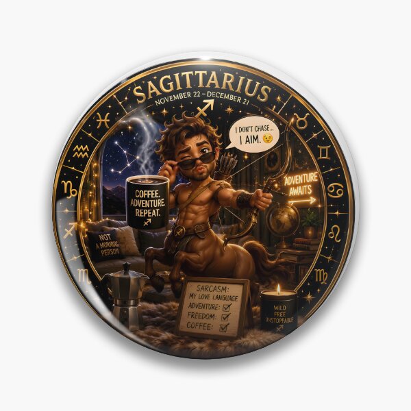 Item preview, Sagittarius Centaur Coffee Adventure Humor designed and sold by Zodiac Celestial Art.