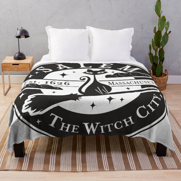Item preview, Salem The Witch City Logo Design Black Cat on Broomstick designed and sold by Jdawnink.