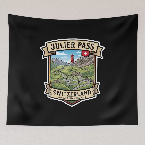 Item preview, Julier Pass Switzerland Alpine Road Graphic designed and sold by enzoade.