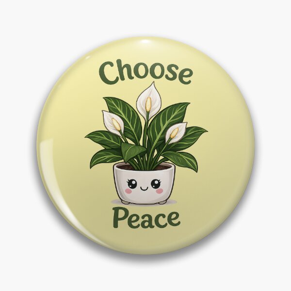 Item preview, Choose Peace – Cute Peace Lily Houseplant designed and sold by Stubblejumper Artworks.