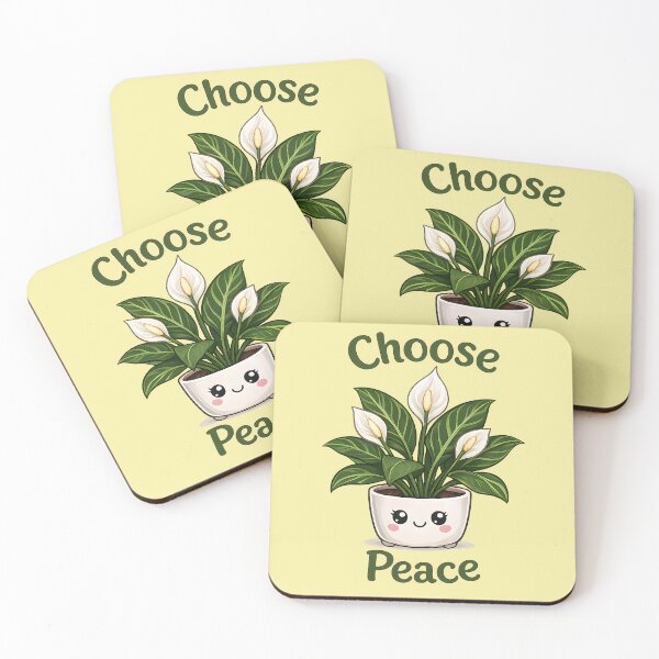 Item preview, Choose Peace – Cute Peace Lily Houseplant designed and sold by Stubblejumper Artworks.