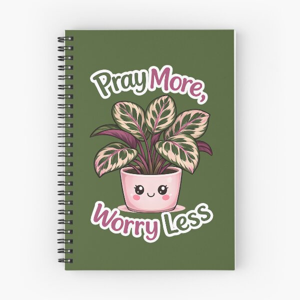 Item preview, Pray More, Worry Less – Cute Calathea Prayer Plant designed and sold by Stubblejumper Artworks.