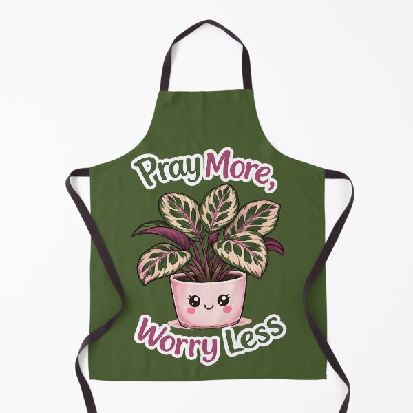 Item preview, Pray More, Worry Less – Cute Calathea Prayer Plant designed and sold by Stubblejumper Artworks.