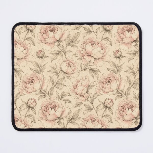 Item preview, Peony Pencil Sketch Botanical Aged Paper Seamless Pattern designed and sold by Inkworksbyshery.