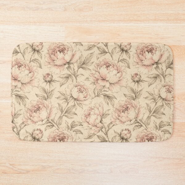 Item preview, Peony Pencil Sketch Botanical Aged Paper Seamless Pattern designed and sold by Inkworksbyshery.