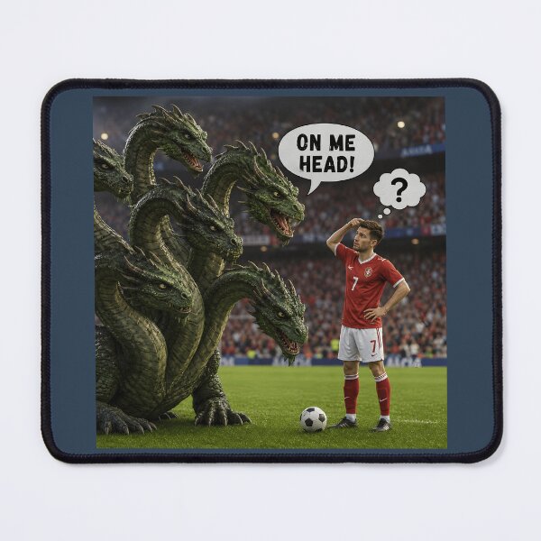 Item preview, On Me Head Funny Hydra Football Mythology Pun Design designed and sold by Hornace88studio.