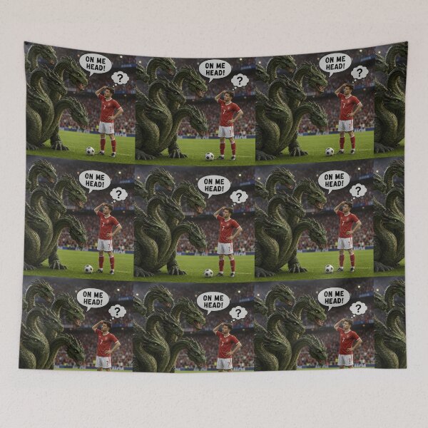 Item preview, On Me Head Funny Hydra Football Mythology Pun Design designed and sold by Hornace88studio.