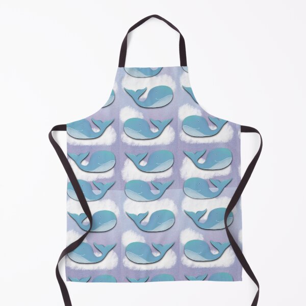 Item preview, Happy Watercolor Painterly Whale in the Sky with Clouds designed and sold by HydrangeaDelMar.
