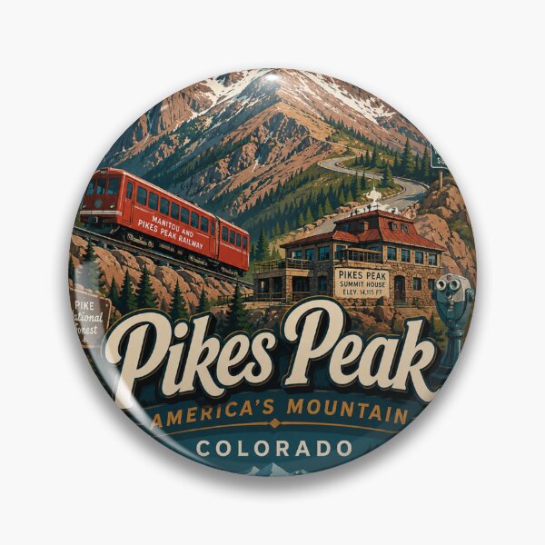 Item preview, Pikes Peak Colorado America’s Mountain Vintage Travel Design designed and sold by FlyingSeas.