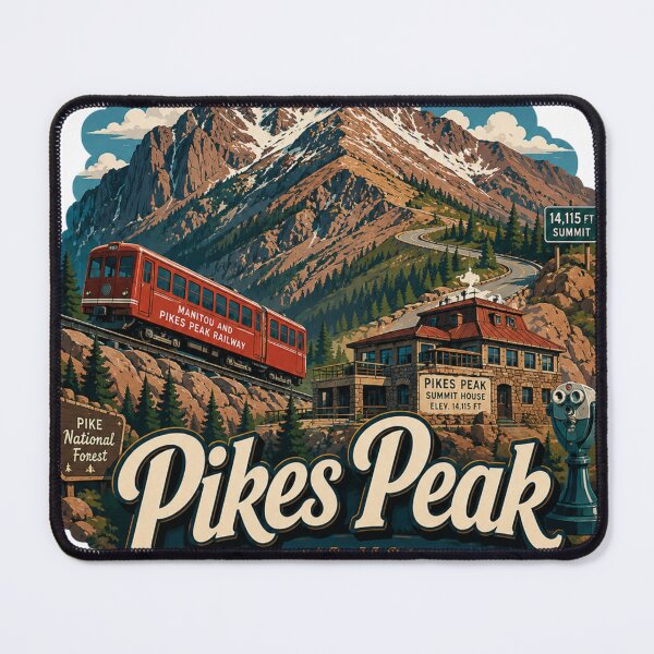 Item preview, Pikes Peak Colorado America’s Mountain Vintage Travel Design designed and sold by FlyingSeas.