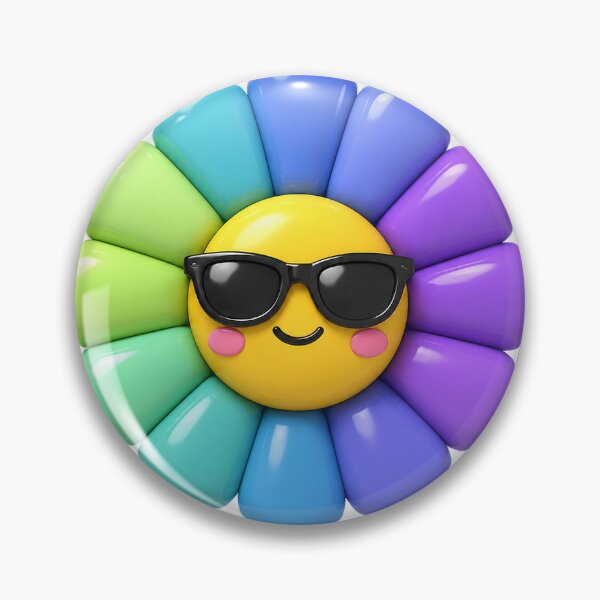 Item preview, Cool Bloom – Cute Flower with Sunglasses designed and sold by VIBESPLACE.