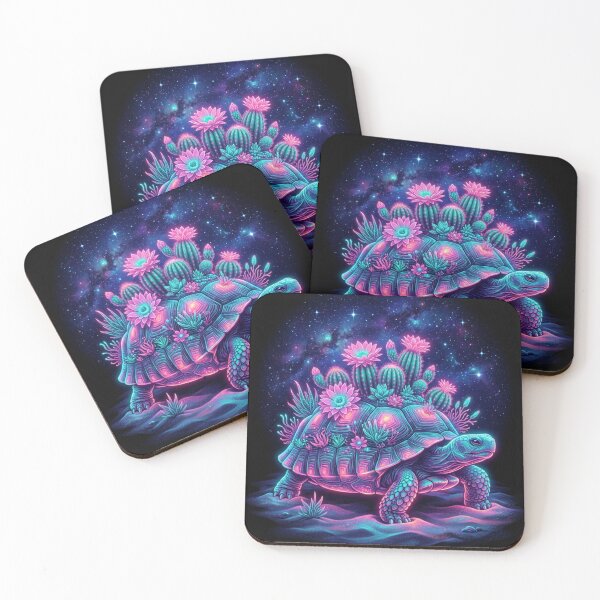 Item preview, Midnight Cactus Bloom Turtle designed and sold by OddlySticky.