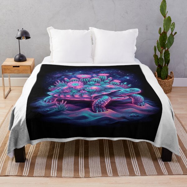 Item preview, Midnight Cactus Bloom Turtle designed and sold by OddlySticky.