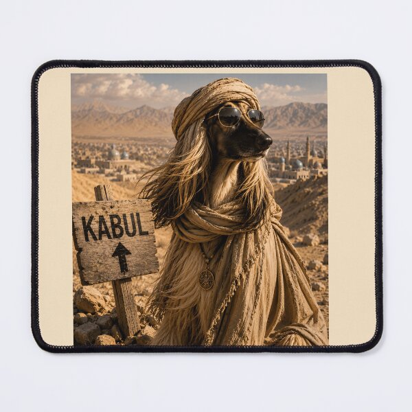 Item preview, Afghan Hound in Kabul Funny Dog Pun Design designed and sold by Hornace88studio.